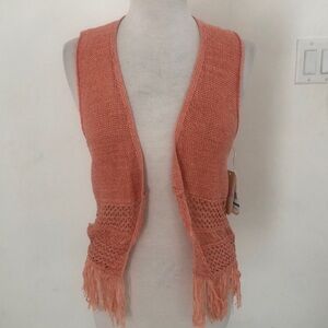 GB girls Fringed Vest Peach Juniors XL